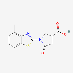 molecular formula C13H12N2O3S B1412861 1-(4-Methyl-1,3-benzothiazol-2-yl)-5-oxopyrrolidine-3-carboxylic acid CAS No. 2173101-00-1