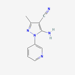 molecular formula C10H9N5 B1412863 5-氨基-3-甲基-1-吡啶-3-基-1H-吡唑-4-腈 CAS No. 1448812-72-3