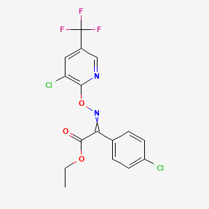 molecular formula C16H11Cl2F3N2O3 B1412870 2-({[3-氯-5-(三氟甲基)吡啶-2-基]氧代}亚氨基)-2-(4-氯苯基)乙酸乙酯 CAS No. 1823194-71-3