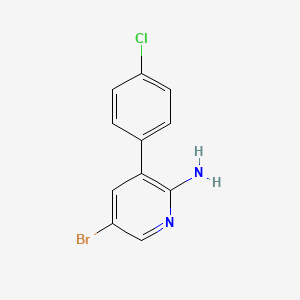 molecular formula C11H8BrClN2 B1412879 5-Bromo-3-(4-chlorophenyl)pyridin-2-amine CAS No. 1811510-59-4