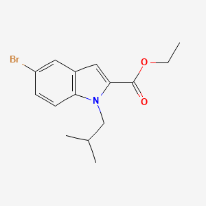 molecular formula C15H18BrNO2 B1412880 5-Bromo-1-isobutyl-1H-indole-2-carboxylic acid ethyl ester CAS No. 2205384-05-8