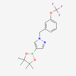molecular formula C17H20BF3N2O3 B1412889 4-(4,4,5,5-四甲基-[1,3,2]二氧杂硼环-2-基)-1-(3-三氟甲氧基苄基)-1H-吡唑 CAS No. 1604036-63-6