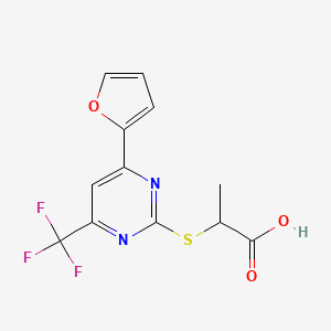 2-{[4-(Furan-2-yl)-6-(trifluoromethyl)pyrimidin-2-yl]sulfanyl}propanoic acid