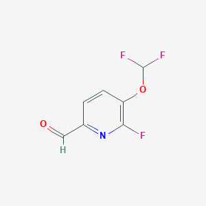 molecular formula C7H4F3NO2 B1412901 3-Difluoromethoxy-2-fluoro-6-formylpyridine CAS No. 1806333-86-7