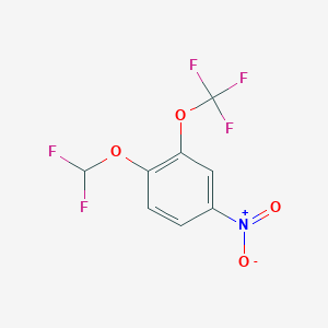molecular formula C8H4F5NO4 B1412916 1-Difluoromethoxy-4-nitro-2-(trifluoromethoxy)benzene CAS No. 1806306-15-9
