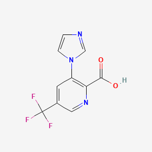 molecular formula C10H6F3N3O2 B1412926 3-(1H-Imidazol-1-yl)-5-(trifluoromethyl)-pyridine-2-carboxylic acid CAS No. 1992985-92-8