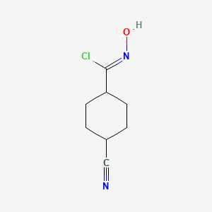 molecular formula C8H11ClN2O B1412947 4-氰基-N-羟基环己烷氨甲酰氯 CAS No. 1956426-74-6