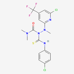 B1412956 2-(6-Chloro-4-(trifluoromethyl)pyridin-2-yl)-1-(4-chlorophenylcarbamothioyl)-N,N,2-trimethylhydrazinecarboxamide CAS No. 1311279-06-7