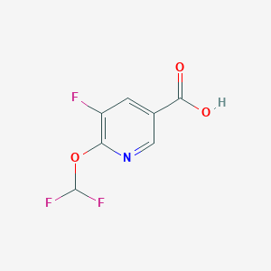 molecular formula C7H4F3NO3 B1412964 6-二氟甲氧基-5-氟烟酸 CAS No. 1806336-32-2
