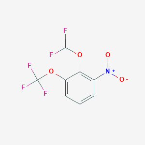 molecular formula C8H4F5NO4 B1412983 1-Difluoromethoxy-2-nitro-6-(trifluoromethoxy)benzene CAS No. 1807191-16-7