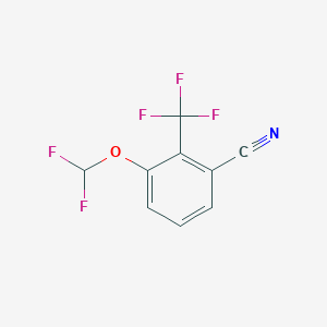 molecular formula C9H4F5NO B1412992 3-Difluoromethoxy-2-(trifluoromethyl)benzonitrile CAS No. 1806277-11-1