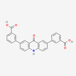 molecular formula C27H17NO5 B14130200 3,3'-(9-Oxo-9,10-dihydroacridine-2,7-diyl)dibenzoic acid 