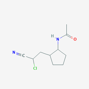 molecular formula C10H15ClN2O B14130351 N-[2-(2-Chloro-2-cyanoethyl)cyclopentyl]acetamide CAS No. 89226-36-8