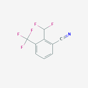 molecular formula C9H4F5N B1413037 2-Difluoromethyl-3-(trifluoromethyl)benzonitrile CAS No. 1806312-82-2