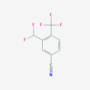 molecular formula C9H4F5N B1413039 3-Difluoromethyl-4-(trifluoromethyl)benzonitrile CAS No. 1806370-21-7