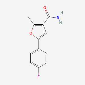 molecular formula C12H10FNO2 B1413050 5-(4-Fluoro-phenyl)-2-methyl-furan-3-carboxylic acid amide CAS No. 1823271-69-7