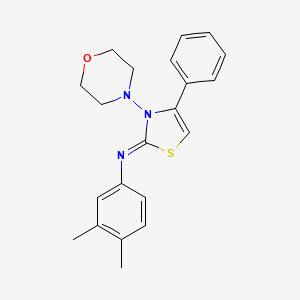 molecular formula C21H23N3OS B14130507 (2Z)-N-(3,4-Dimethylphenyl)-3-(morpholin-4-yl)-4-phenyl-1,3-thiazol-2(3H)-imine CAS No. 1049203-48-6