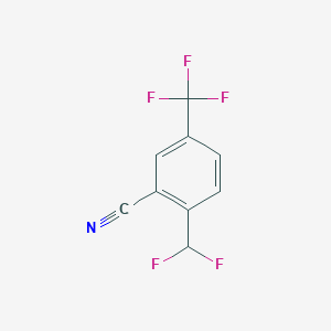molecular formula C9H4F5N B1413053 2-Difluoromethyl-5-(trifluoromethyl)benzonitrile CAS No. 1803808-90-3