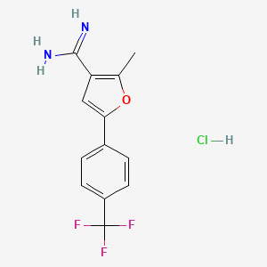 molecular formula C13H12ClF3N2O B1413057 2-甲基-5-(4-三氟甲基苯基)呋喃-3-甲酰胺盐酸盐 CAS No. 1858249-79-2