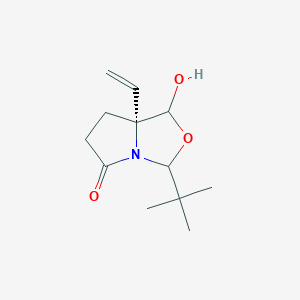 molecular formula C12H19NO3 B14130582 (7aR)-3-tert-butyl-7a-ethenyl-1-hydroxy-1,3,6,7-tetrahydropyrrolo[1,2-c][1,3]oxazol-5-one 