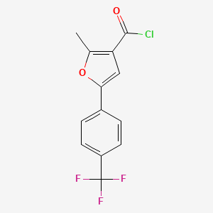 molecular formula C13H8ClF3O2 B1413060 2-甲基-5-(4-三氟甲基-苯基)-呋喃-3-甲酰氯 CAS No. 1858240-81-9