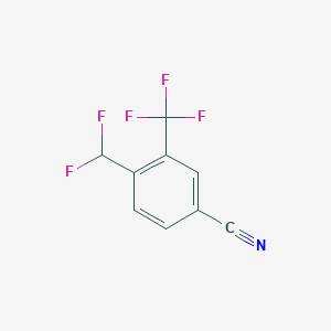 molecular formula C9H4F5N B1413065 4-Difluoromethyl-3-(trifluoromethyl)benzonitrile CAS No. 1803729-83-0