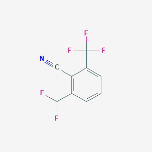molecular formula C9H4F5N B1413066 2-Difluoromethyl-6-(trifluoromethyl)benzonitrile CAS No. 1804515-80-7