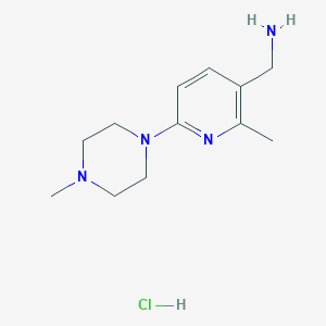 molecular formula C12H21ClN4 B1413068 (2-Methyl-6-(4-methylpiperazin-1-yl)pyridin-3-yl)methanamine hydrochloride CAS No. 1956369-46-2