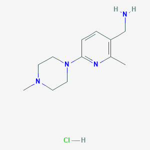 molecular formula C12H21ClN4 B1413068 (2-甲基-6-(4-甲基哌嗪-1-基)吡啶-3-基)甲胺盐酸盐 CAS No. 1956369-46-2