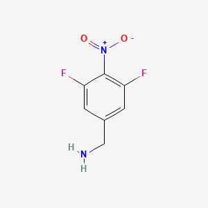 molecular formula C7H6F2N2O2 B1413069 3,5-二氟-4-硝基苯甲胺 CAS No. 1806336-26-4
