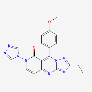 B14130705 2-ethyl-9-(4-methoxyphenyl)-7-(4H-1,2,4-triazol-4-yl)pyrido[4,3-d][1,2,4]triazolo[1,5-a]pyrimidin-8(7H)-one CAS No. 1158548-83-4