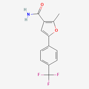 molecular formula C13H10F3NO2 B1413074 2-Methyl-5-(4-trifluoromethyl-phenyl)-furan-3-carboxylic acid amide CAS No. 1858241-89-0