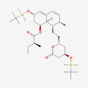 B141308 [(1S,3S,7S,8S,8aR)-3-[tert-butyl(dimethyl)silyl]oxy-8-[2-[(2R,4R)-4-[tert-butyl(dimethyl)silyl]oxy-6-oxooxan-2-yl]ethyl]-7-methyl-1,2,3,7,8,8a-hexahydronaphthalen-1-yl] (2S)-2-methylbutanoate CAS No. 136980-32-0
