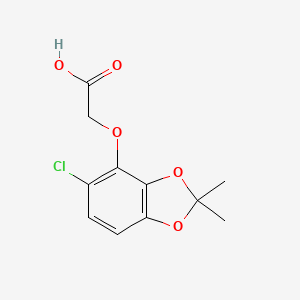 molecular formula C11H11ClO5 B14130800 [(5-Chloro-2,2-dimethyl-2H-1,3-benzodioxol-4-yl)oxy]acetic acid CAS No. 89097-41-6