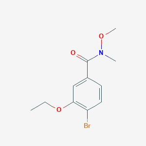 molecular formula C11H14BrNO3 B1413086 Benzamide, 4-bromo-3-ethoxy-N-methoxy-N-methyl- CAS No. 1960488-12-3