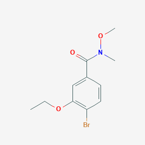 molecular formula C11H14BrNO3 B1413086 苯甲酰胺，4-溴-3-乙氧基-N-甲氧基-N-甲基- CAS No. 1960488-12-3