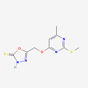 molecular formula C9H10N4O2S2 B14131094 5-({[6-Methyl-2-(methylsulfanyl)pyrimidin-4-yl]oxy}methyl)-1,3,4-oxadiazole-2-thiol 