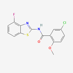 molecular formula C15H10ClFN2O2S B14131101 5-chloro-N-(4-fluorobenzo[d]thiazol-2-yl)-2-methoxybenzamide CAS No. 1171346-40-9