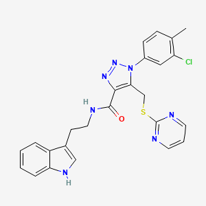 N-(2-(1H-indol-3-yl)ethyl)-1-(3-chloro-4-methylphenyl)-5-((pyrimidin-2-ylthio)methyl)-1H-1,2,3-triazole-4-carboxamide