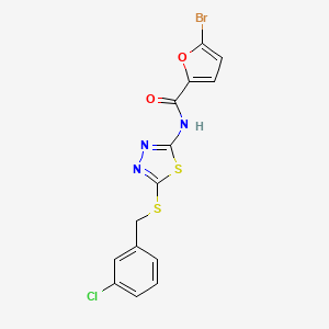 molecular formula C14H9BrClN3O2S2 B14131259 5-bromo-N-(5-((3-chlorobenzyl)thio)-1,3,4-thiadiazol-2-yl)furan-2-carboxamide CAS No. 921090-96-2