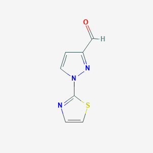 molecular formula C7H5N3OS B1413126 1-(Thiazol-2-yl)-1H-pyrazole-3-carbaldehyde CAS No. 1935581-78-4
