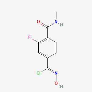 molecular formula C9H8ClFN2O2 B1413127 3-Fluoro-N-hydroxy-4-(methylcarbamoyl)benzimidoyl chloride CAS No. 1956426-94-0