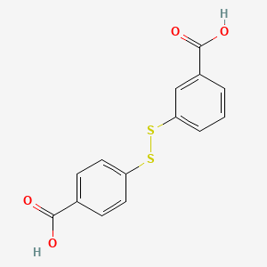 molecular formula C14H10O4S2 B14131276 3-[(4-Carboxyphenyl)disulfanyl]benzoic acid CAS No. 89050-61-3