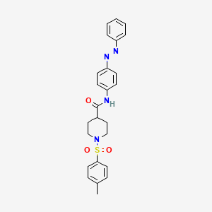 (E)-N-(4-(phenyldiazenyl)phenyl)-1-tosylpiperidine-4-carboxamide