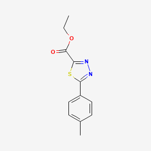 molecular formula C12H12N2O2S B1413133 Ethyl 5-(4-methylphenyl)-1,3,4-thiadiazole-2-carboxylate CAS No. 1924165-94-5