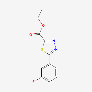 molecular formula C11H9FN2O2S B1413134 Ethyl 5-(3-fluorophenyl)-1,3,4-thiadiazole-2-carboxylate CAS No. 1984038-28-9