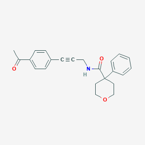 N-(3-(4-acetylphenyl)prop-2-yn-1-yl)-4-phenyltetrahydro-2H-pyran-4-carboxamide