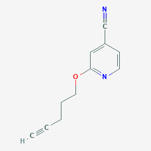 molecular formula C11H10N2O B1413138 2-(Pent-4-ynyloxy)isonicotinonitrile CAS No. 1987007-29-3