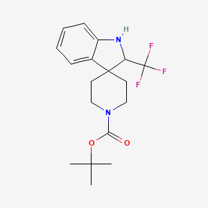 molecular formula C18H23F3N2O2 B1413140 2-甲基-2-{[2-(三氟甲基)螺[吲哚-3,4-哌啶]-1-基]羰基氧基}丙炔基 CAS No. 1251004-24-6