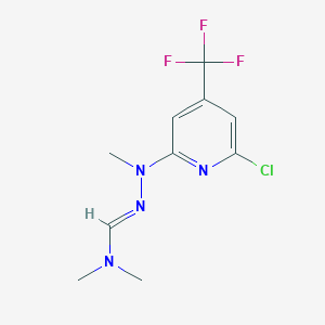 molecular formula C10H12ClF3N4 B1413141 (E)-N'-(6-Chloro-4-(trifluoromethyl)pyridin-2-yl)-N,N,N'-trimethylformohydrazonamide CAS No. 1311283-69-8